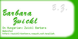 barbara zwickl business card